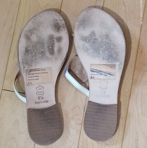 Seychelles seed bead toe wrap leather sandals women's size 8.5 GUC - Picture 3 of 5